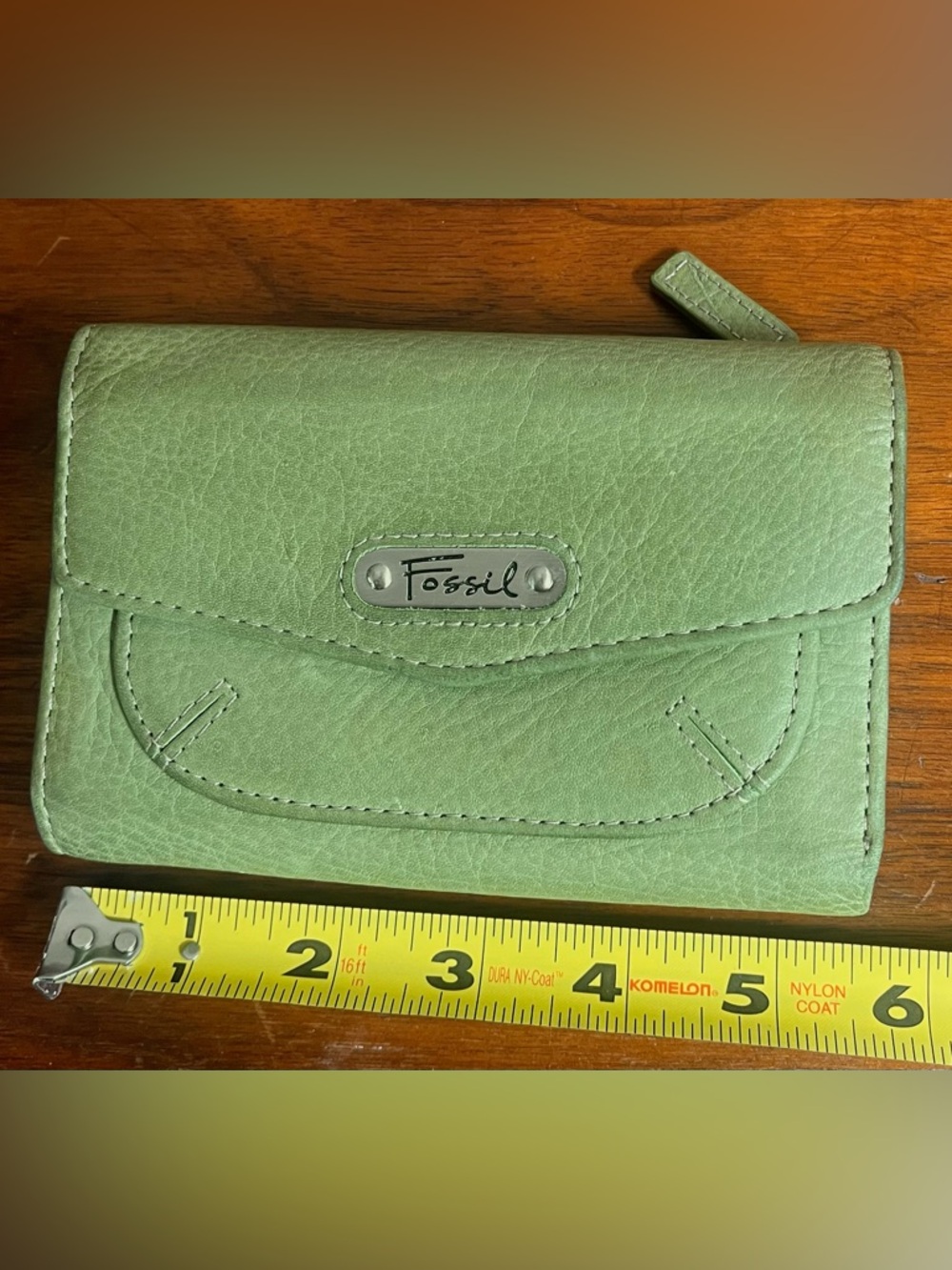 Fossil Light Green Genuine Leather Envelope Wallet - Picture 7 of 7